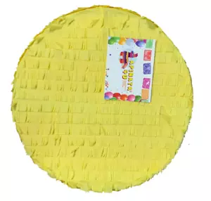16" Yellow Round Circle Pinata Blank Color great to Create your Own Pinata Happy - Picture 1 of 1