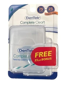 DenTek Completo Clean Twisted Easy Sliding Grip Floss 75 + 25 iarde fresco come nuovo - Foto 1 di 2