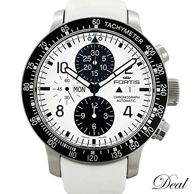 FORTIS B-42 Stratoliner 665.10.141 Automatic Men's Watch SS Rubber Belt White - Image 1 of 4