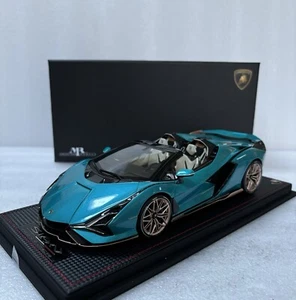1/18 MR Collection Lamborghini Sian Roadster Blue Uranus Limited With Case - Picture 1 of 24
