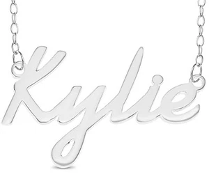 Kylie Name Plate Necklace Pendent Sterling Silver female Personalized Custom - Picture 1 of 4