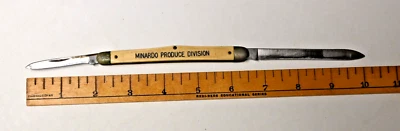 Vintage Schrade Walden NY USA Minardo Produce Division Melon Tester Pocket Knife - Image 1 of 4