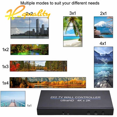 2x2 Video CONTROLLER HDMI Processor TV 4K 60Hz Matrix Controller Splitter UKPlug - Image 1 of 4
