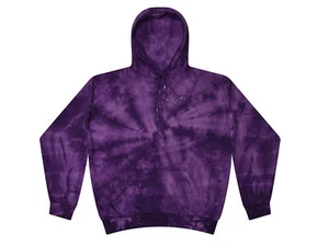 Purple Tie Dye Hooded Sweatshirt Kids & Adult Size Hoodie Pullover - Picture 1 of 1