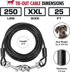 Heavy Duty Dog Runner Cable for Yard Dog Runner Cable, Pet Cable/Accessories 25" - Picture 1 of 3