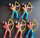 LOT OF 5 #254-957   BARCLAY VARIATIONS INDIAN W/BOW & ARROW  2.75" TALL