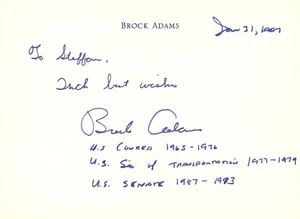 Disgraced Politician Brock Adams Autograph - Picture 1 of 1
