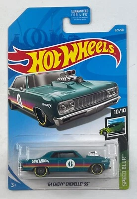 Chevy Chevelle SS #62 2018 Hot Wheels '64 [turquesa] Speed Blur10/10 T51 Foto 1 de 2