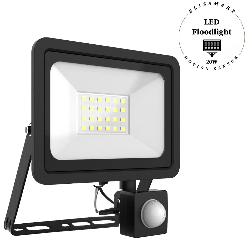 Motion Sensor Outdoor Security Floodlight Hard Wired LED Garden Lighting UK - Image 1 of 4