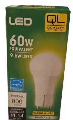 A19 Gu24  9.5W (60W Equal) GU24 800 Lumens Dimmable LED Light Bulb ( 6 Pack ) - Image 1 of 4
