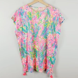 LILLY PULITZER Girls Size L or 8 - 10 Patterned Short Sleeve Kaftan Dress - Picture 1 of 7