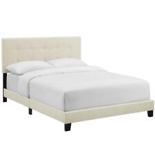 Modway Amira King Upholstered Fabric Bed With Beige Finish MOD-6002-BEI