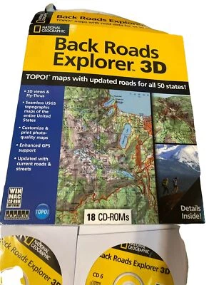 Juego de mapas 3D Back Roads Explorer vintage CD ROM Foto 1 de 4