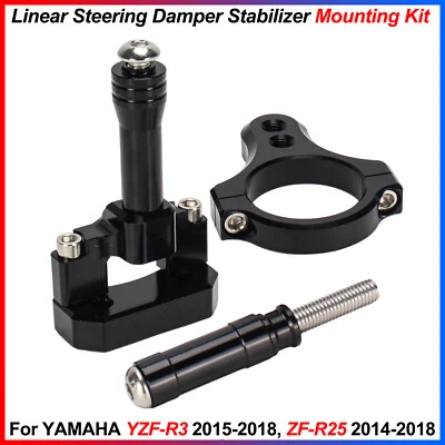 Para YAMAHA YZF-R3, YZF-R25, 1 Juego Amortiguador de Dirección Lineal Estabilizador Kit de Montaje Foto 1 de 4