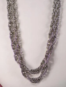 Silvertone Chain Necklace 60in. BoHo 1960s Versatile Strand String Vintage - Picture 1 of 3