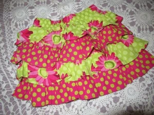 euc Just Ducky green pink floral tiered ruffle skirt girls 4 free ship USA - Picture 1 of 2