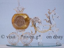 CARROZZA CAVALLO E ZUCCA CENERENTOLA ORO Vetro Glitterato Set Regalo
