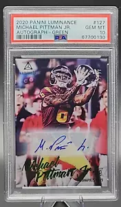 Michael Pittman Jr 1/10 2020 Panini Luminance Rookie radiocontrol automático PSA 10 gemas como nuevo SSP - Imagen 1 de 2