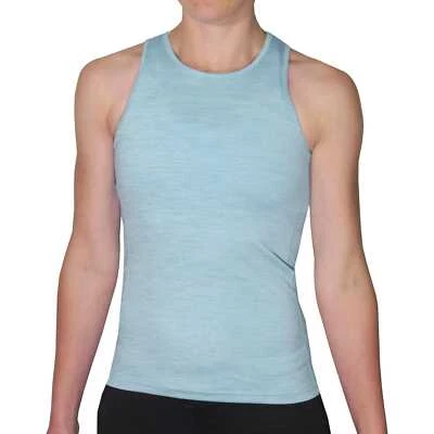 More Mile Heather Girls Training Vest Blue Junior Kids Run Lightweight Tank Top - Image 1 of 2