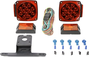Rear Led Submersible Trailer Tail Lights Kit Marker Boat Truck Waterproof Round - Picture 1 of 5