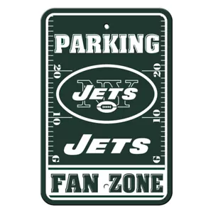 New NFL New York Jets Home Office Bar Decor Parking Sign FAN ZONE 12" x 18" - Picture 1 of 1