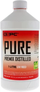XSPC Pure Premix Distilled PC Coolant, 1 Liter, UV Red - Photo 1/5