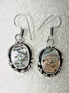 ABALONE  Ohrringe  in Silberfassung pl. EINZIGARTIG/NEU! - Bild 1 von 3