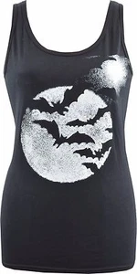 WOMENS GOTHIC TANK TOP FLOCK OF VAMPIRE BATS DRACULA HORROR CULT GOTH MOON S-2XL - Picture 1 of 4