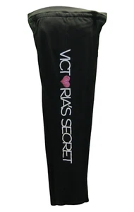 Vintage Y2K Victoria Secret Supermodel Black Sweatpants Spellout on Leg Heart - Picture 1 of 8