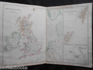 Antiquarian Colour Outlined Map of the British Islands c1895, Orkney/Shetland/CI - Picture 1 of 4