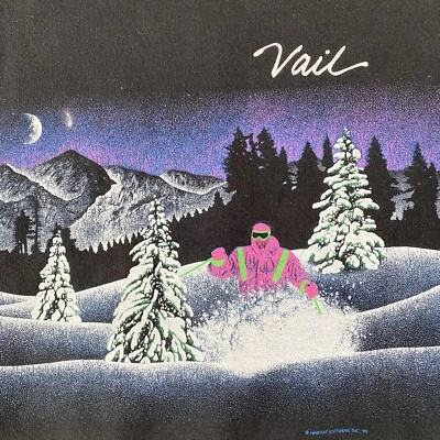 Sudadera Vail Ski Slope Estampada Talla Pequeña/Mediana Años 90 De Colección Puntada Única EE. UU. Foto 1 de 4