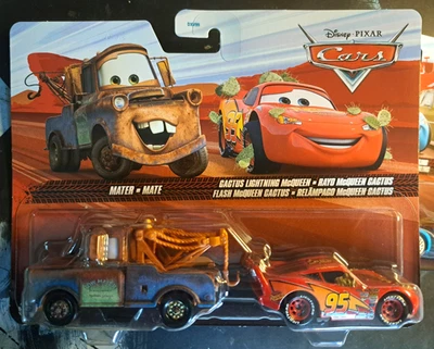 CARS - MATER & CACTUS LIGHTNING McQUEEN - Mattel Disney Pixar - Immagine 1 di 2