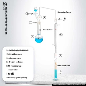 Juego de cristalería de detección de límite de amonio de grado de laboratorio equipo de prueba de precisión au - Imagen 1 de 7