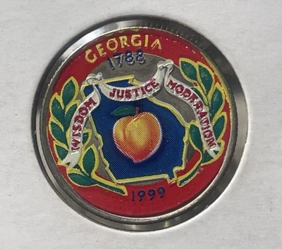 1999 Colorized Georgia Statehood Quarter Uncirculated - Image 1 of 4