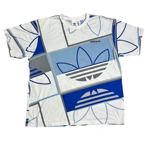 adidas Originals All Over Logo Print Play Trefoil Short Sleeve Shirt Men’s Sz XL - Picture 1 of 12