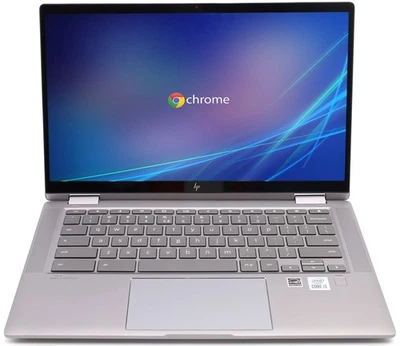 HP Chromebook x360 14" Notebook 4GB DDR4 RAM 64GB eMMC Core i3-10110U CPU QWERTY - Bild 1 von 4