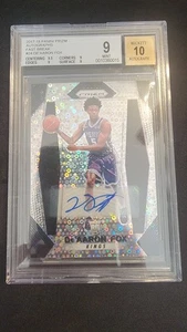 2017-18 De'aaron Fox Panini Prizm Rookie RC #24 Fast Break Auto BGS 9/10 🔥💎 - Imagen 1 de 2