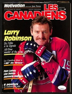 Revista Les Canadiens 1986 firmada por Larry Robinson Montreal Canadiens JSA 197160 - Imagen 1 de 2