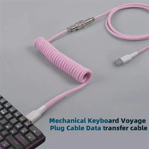 Hot Mechanical Keyboard Coiled Cable Wire Type C USB Port Aviator Coiling Cable - Picture 1 of 30