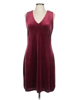 Vestido recto de terciopelo borgoña White House Black Market cuello en V talla 12 terciopelo Foto 1 de 4