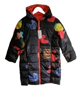 Reversible Padded Hooded Coat Color Multi coloured & Orange One Size - Picture 1 of 6