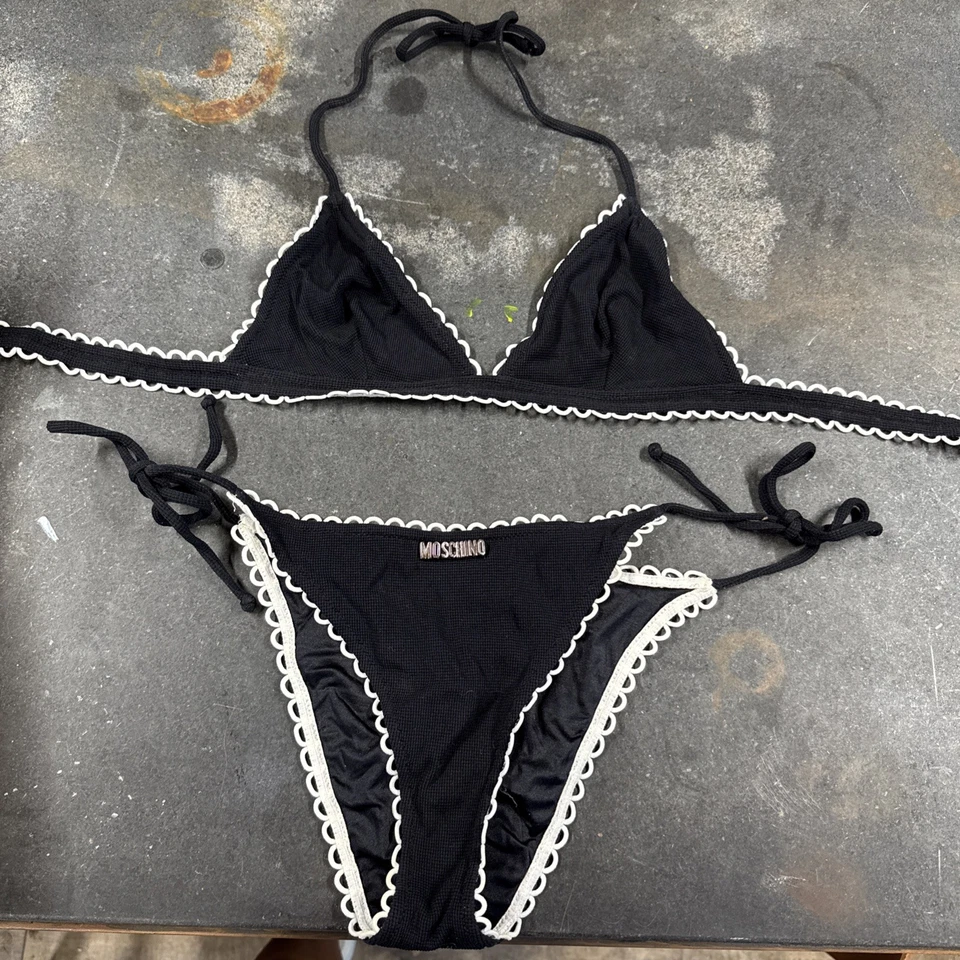 复古 Moschino Mare 弦形比基尼套装 36L — 第 1/4 张图片