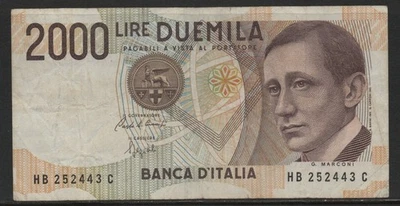 ITALY # 1-1265 # OLD BANKNOTE # 2000 LIRE # - Image 1 of 2