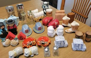 Lot of 16 Vintage Salt and Pepper Shakers Matching Sets Antique - Picture 1 of 24