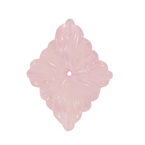 40X30MM ROSE QUARTZ SQUARE CROSS DIAMOND FLOWER  CENTER DRILLED - Image 1 of 1