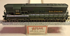 N Scale Atlas Black Southern Diesel Locomotive SD 9 EMD #199A MPN 4536 (Tested) - Picture 1 of 7