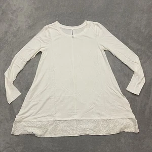 ZENANA Long Sleeve Tunic Knit Top Tee Round Neck Relaxed Size Small - Picture 1 of 7