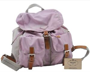 Authentic PRADA Vintage VELA Nylon Tessuto Enamel Backpack B2811 Pink 6917E