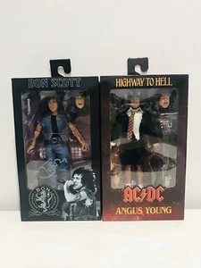 NECA-AC-DC ANGUS YOUNG & BON SCOTT “HIGH WAY TO HELL 8” ACTION CLOTHED FIGURES - Picture 1 of 14