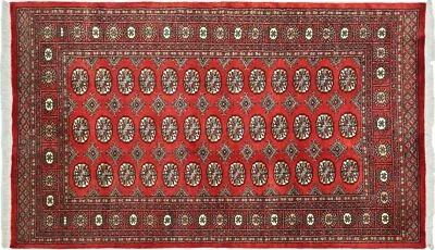 Pakistan Bukhara Carpet Hand-knotted 120x180 Orange Geometric Pattern Wool - Image 1 of 4